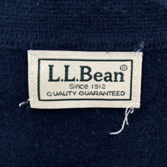 LL Bean Sweater Mens‎ XL Blue Cotton Cashmere Blend Polo Henley Luxury Pullover - Picture 8 of 12